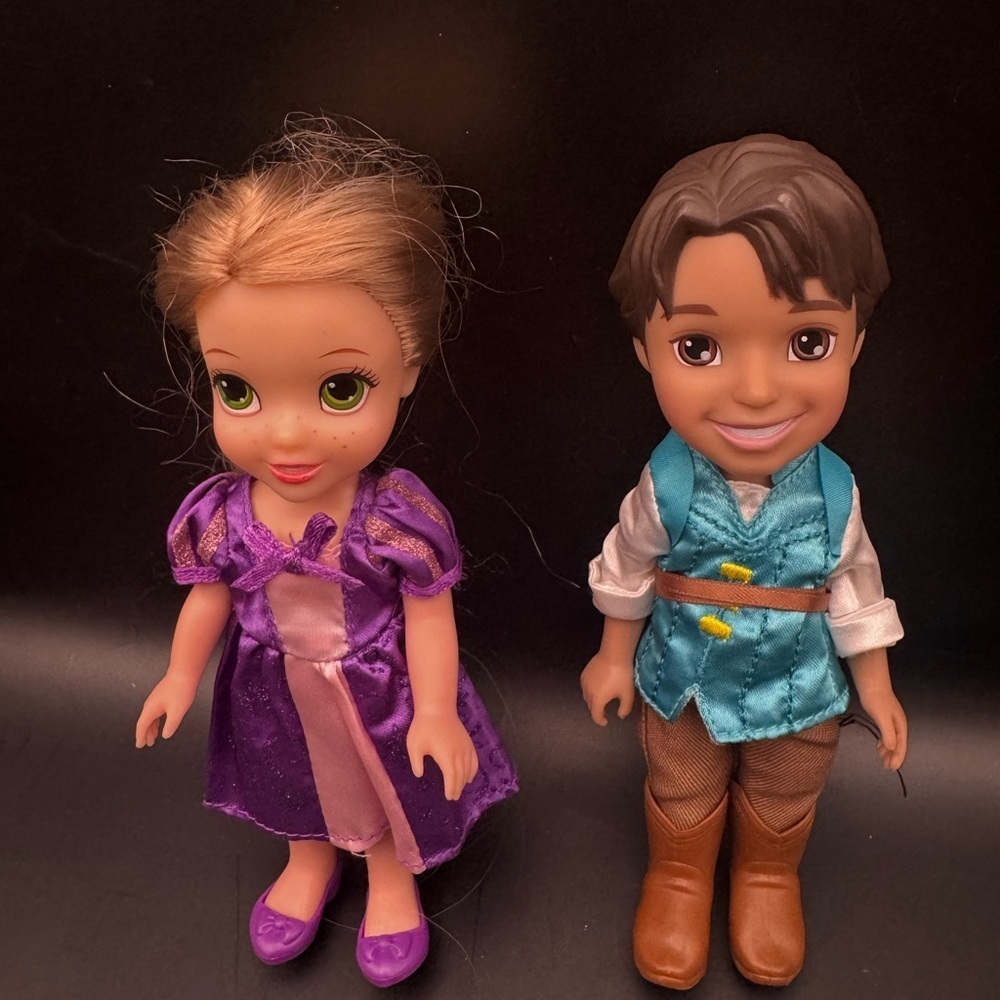 Disney My First Princess Mini Doll Rapunzel Flynn Ryder With Outfits EUC  Rare